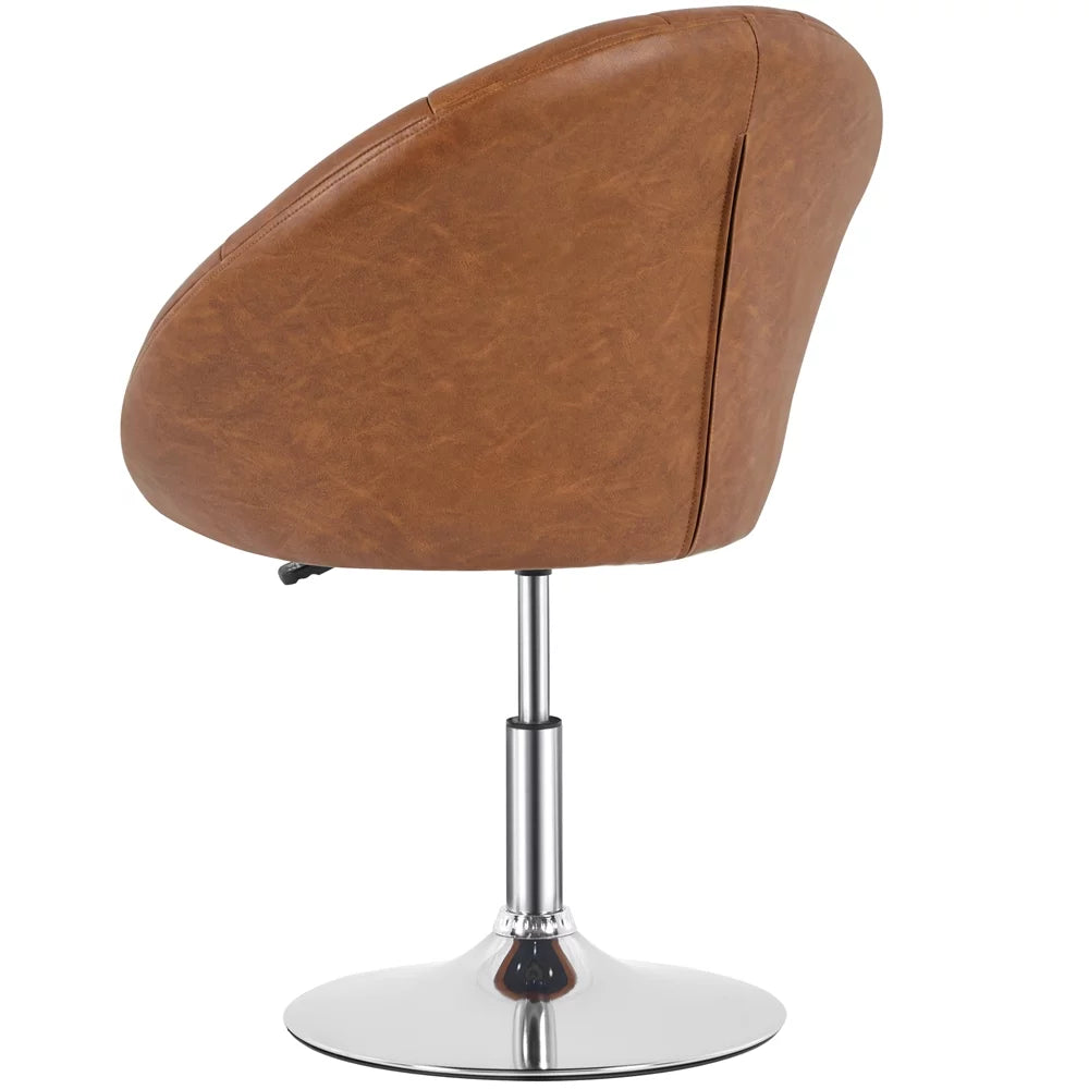 Upholstered Tufted Height Adjustable Swivel Barrel Chair C775