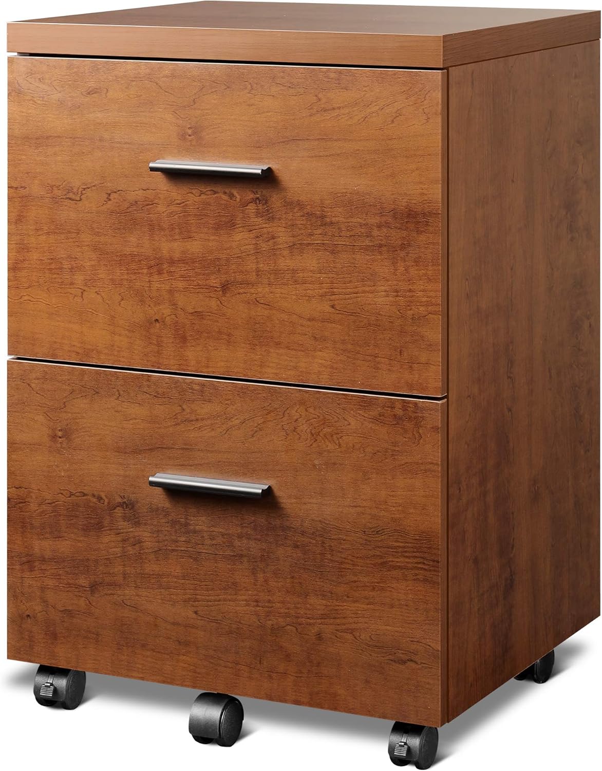 Walnut 2-Drawer Mobile Wood File Cabinet S32054