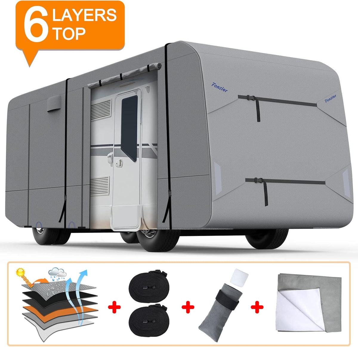RV Cover Anti-UV Breathable Rip-Stop for 38’-42’ Motorhome I472967