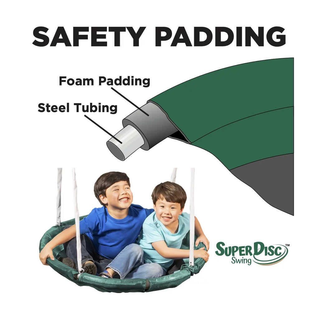 Steel Swing Set with Disc Swing, Swing Seats, Wave Slide A34232