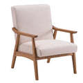 Beige Solid Wood Accent Chair Q62347
