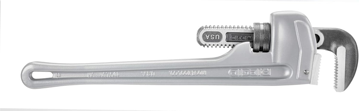 Aluminum Straight 18" Plumbing Pipe Wrench, Silver, Pack of 2 O616064