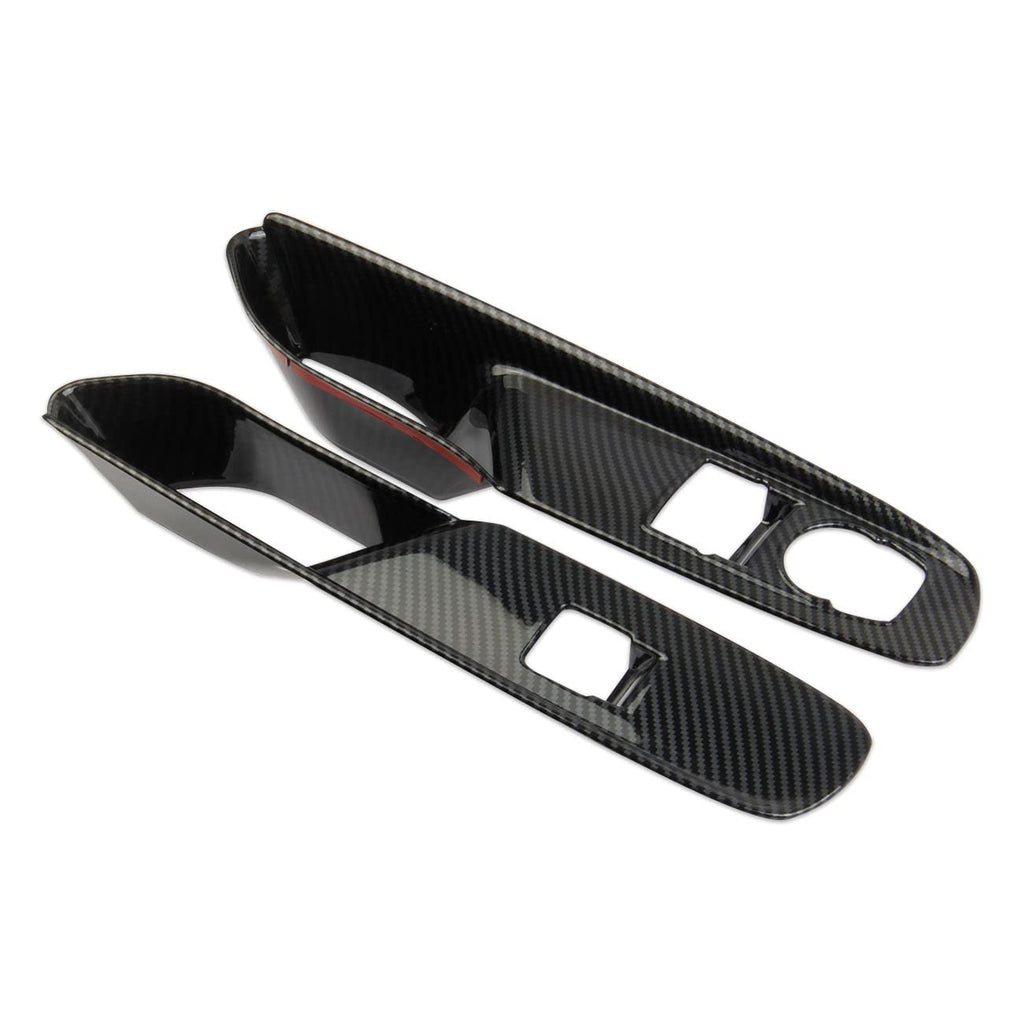 Carbon Fiber Window Lift Switch Panel Cover Trims for Chevrolet Corvette C8 Stingray 1LT Coupe 2020-2022 Pack of 2 U61471