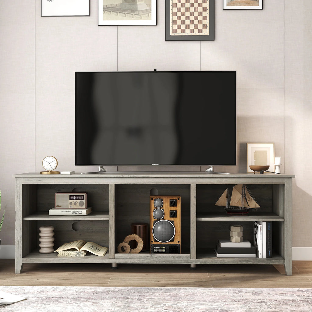 Natural Wood TV Stand with 2 Door Cabinet M747425