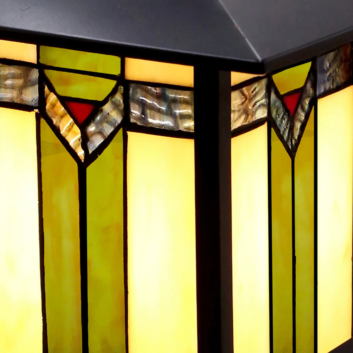 1-Light Bronzed Stained Glass Outdoor Wall Sconce O94491