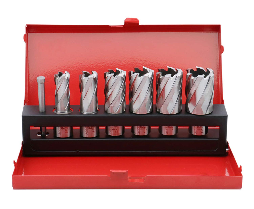 6 Pc Hss Annular Cutters with Pilot Pin A661