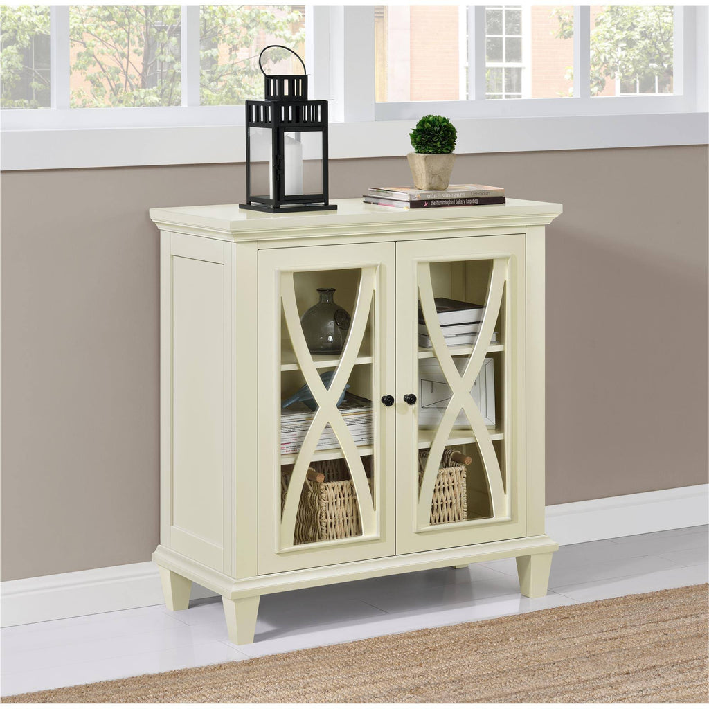 Ivory Double Door Accent Cabinet E9517