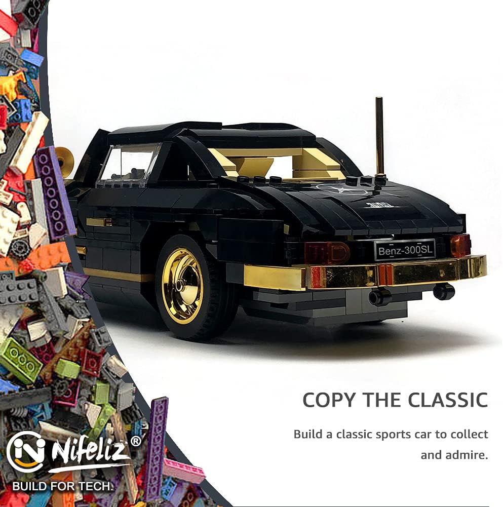 Retro Sports Car Building Blocks Set, 886 Pcs P649