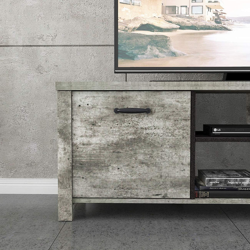 Light Grey Wood TV Stand with Two Drawers B436949