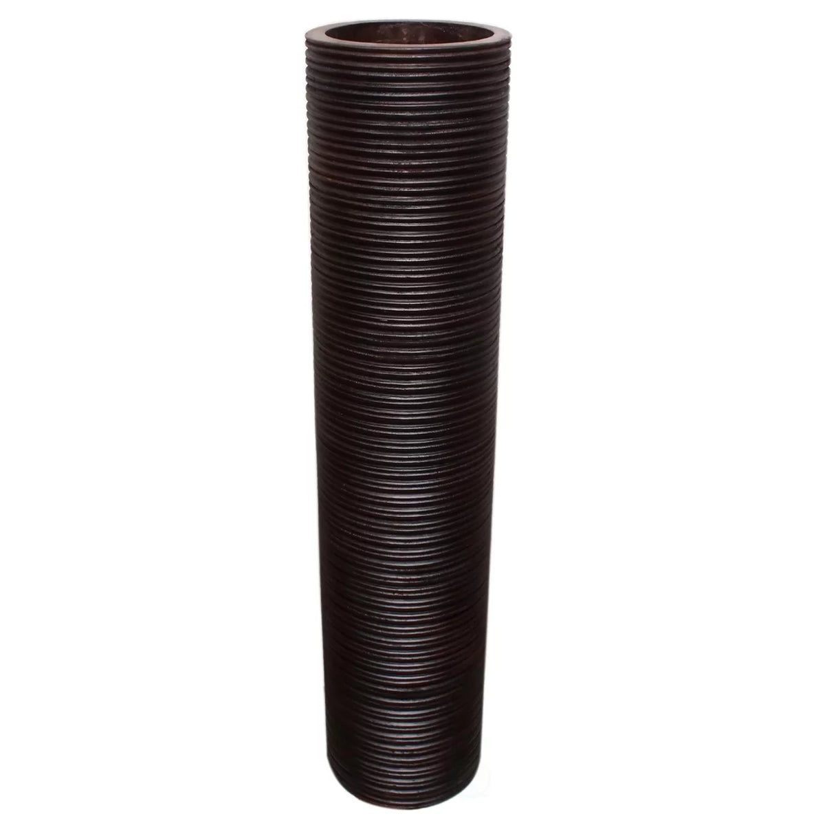 Brown Mango Wood Cylinder Vase G4414