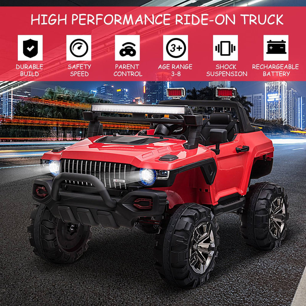 12V Kids Electric 2-Seater Ride on Police Car SUV Truck R570365