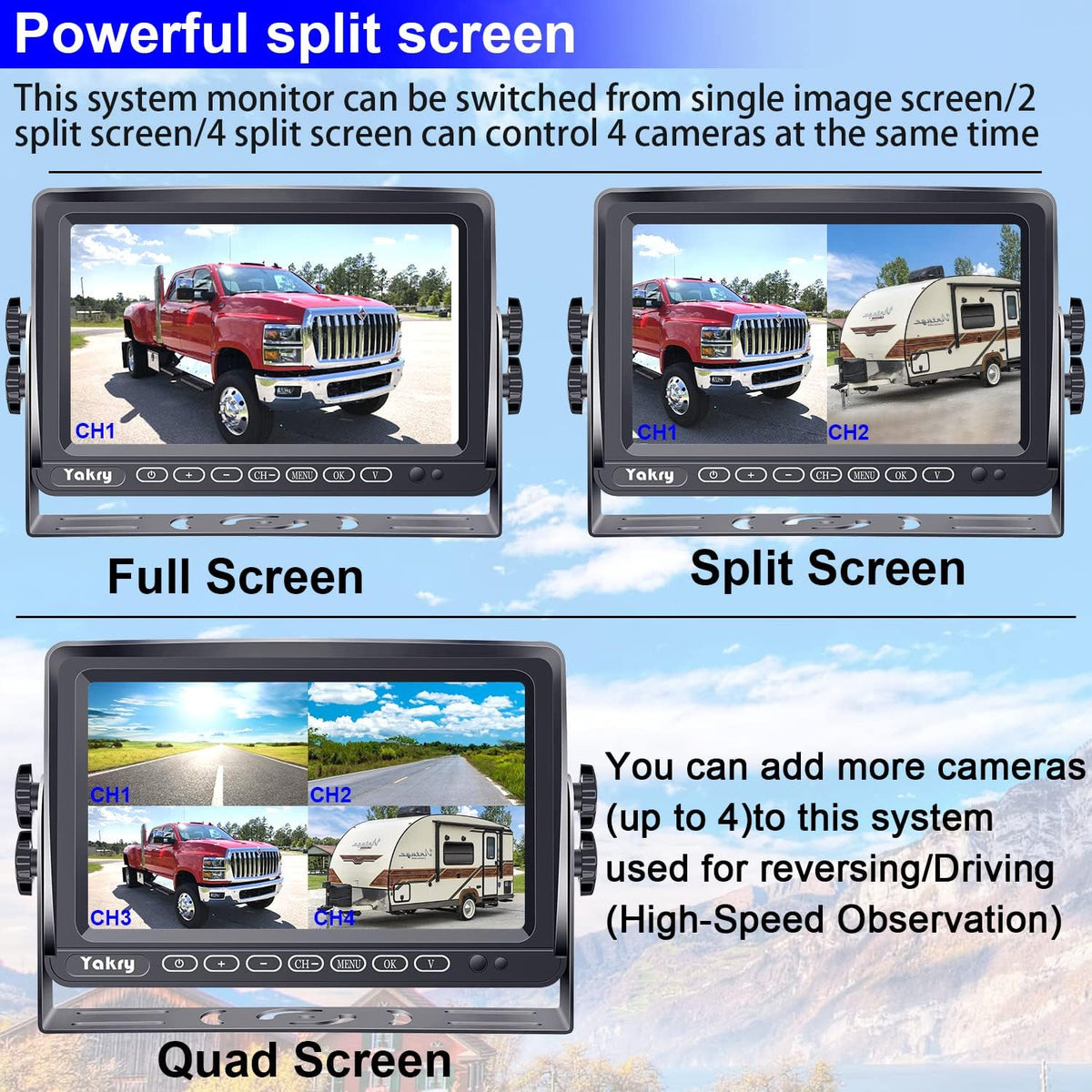 7 Inch HD 1080P Wireless Backup Camera with DVR Monitor W649819