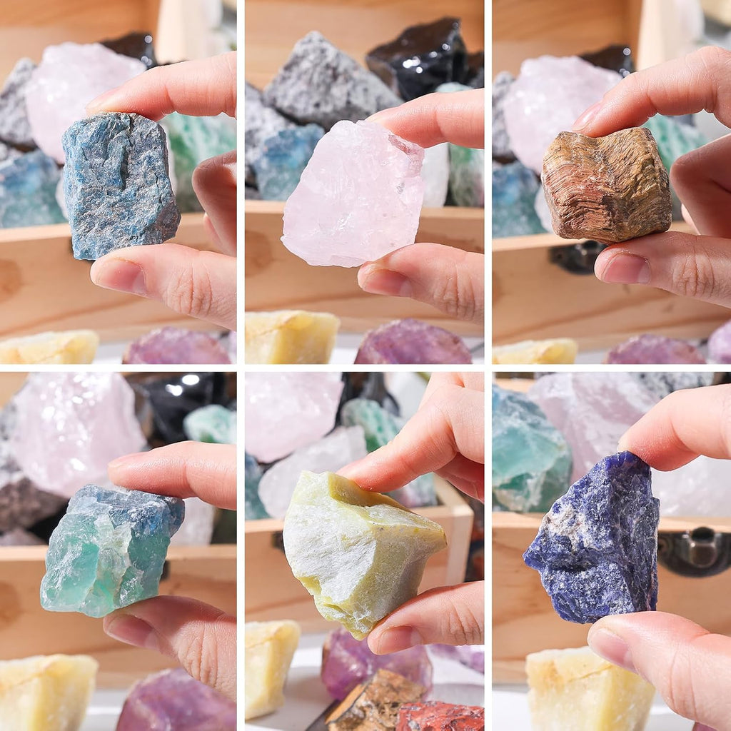 3LB Assorted Natural Stone Mix Raw Gemstone Rough Stones Crystals A609