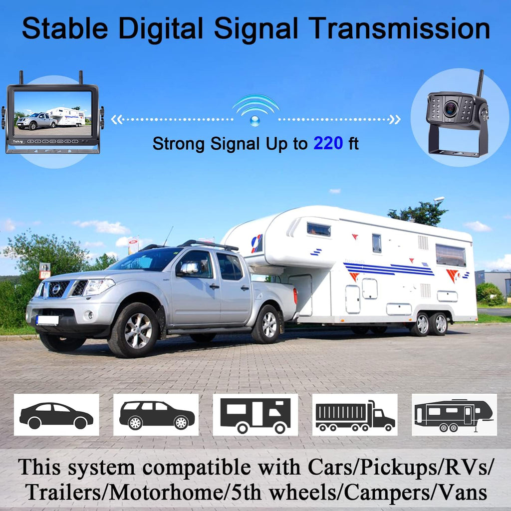7 Inch HD 1080P Wireless Backup Camera with DVR Monitor W649819