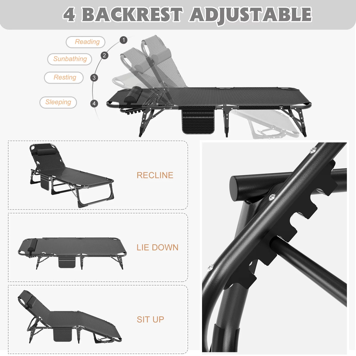 Folding Camping Cot Bed H5820