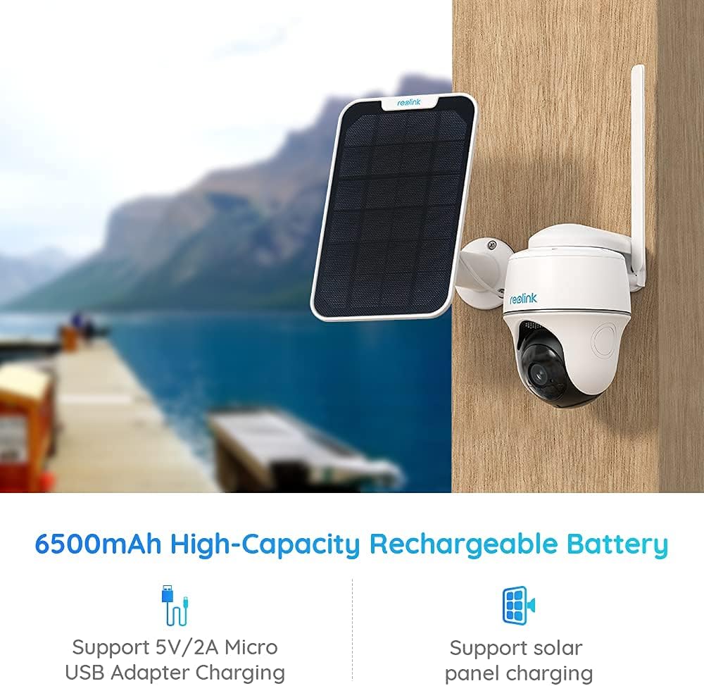 Outdoor Security Camera System Pan Tilt 3G/4G LTE Solar Battery Powered Camera with Solar Panel N754229