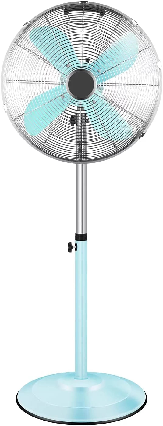 Metal Pedestal Fan, Quiet Oscillating Standing Fan with Height Adjustable D369