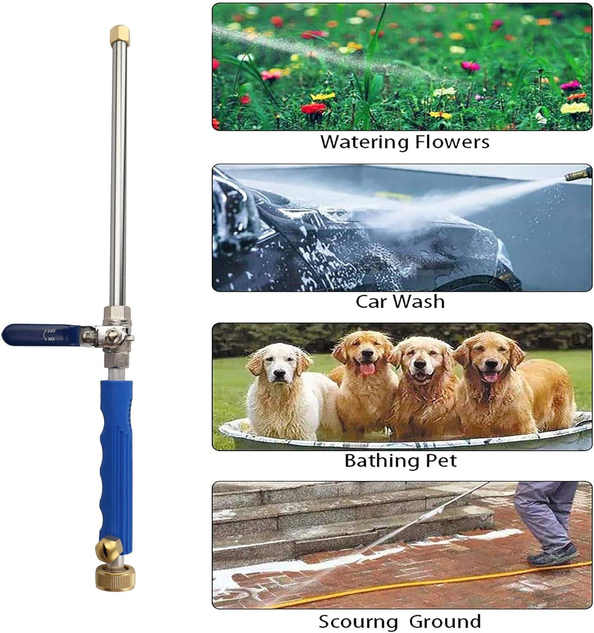 Blue Pack of 2 Power Washer Sprayer Wand with Flexible Hose Nozzle Q791
