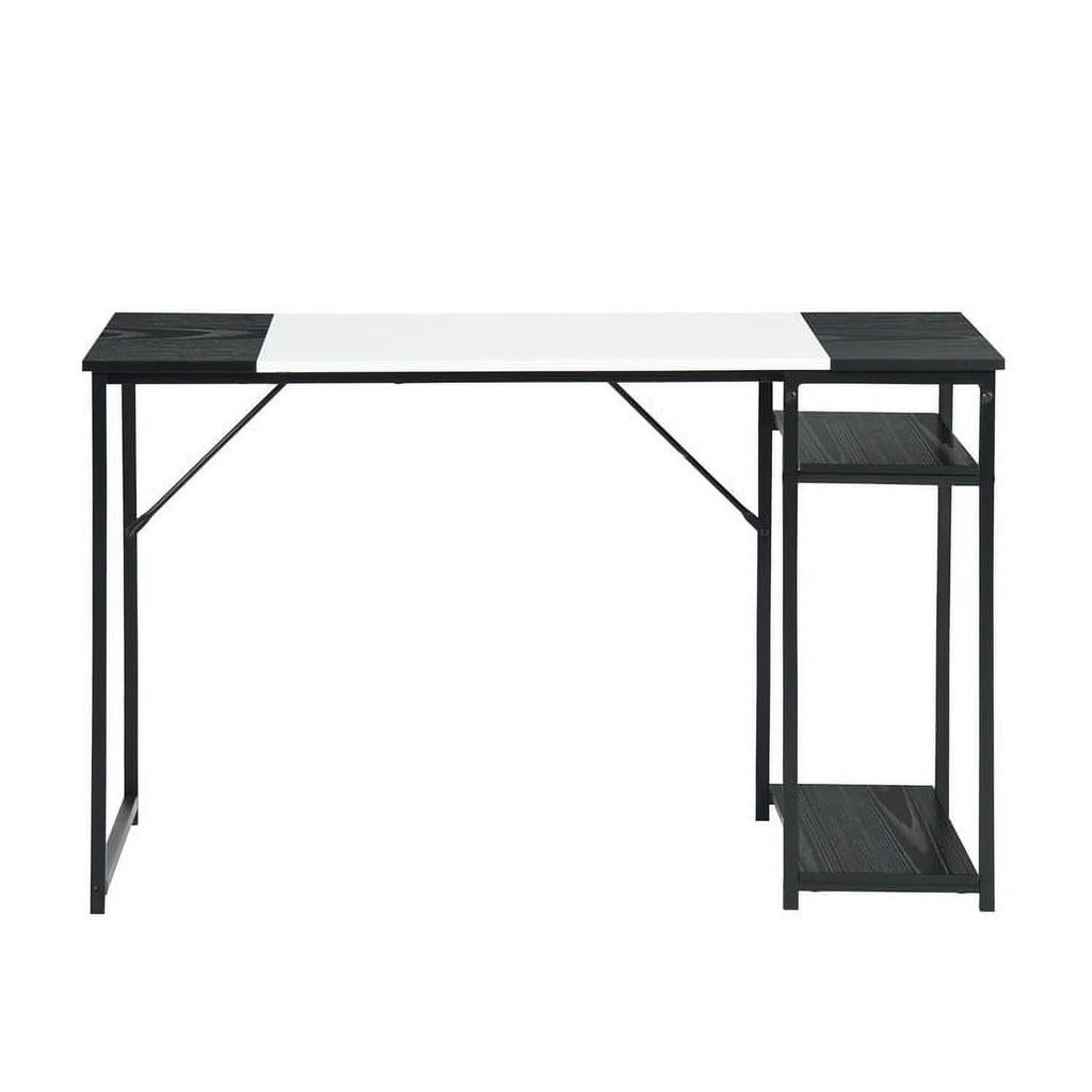 47.2" L Writing Computer Desk with 2 Storage Shelves White & Black I210194