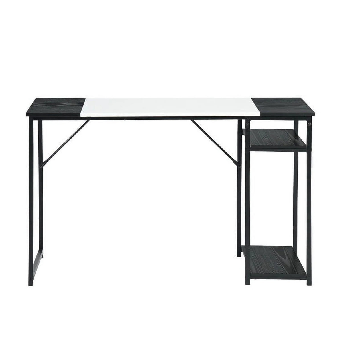 47.2" L Writing Computer Desk with 2 Storage Shelves White & Black I210194