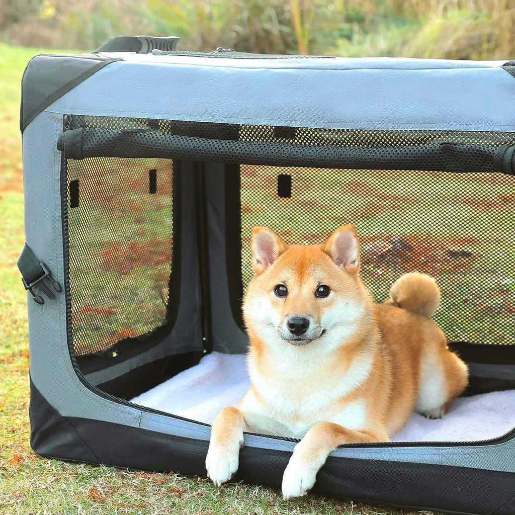 Collapsible 4-Door Soft Dog Crate Q65931