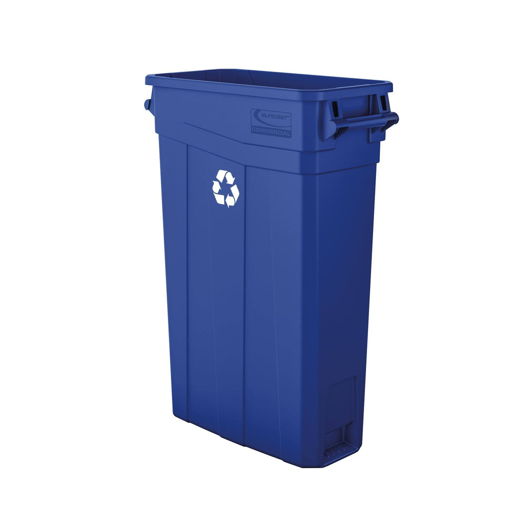 Blue 23 Gallon Resin Trash Can with Handles Y268590