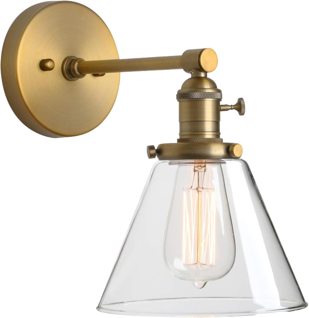 Black Industrial Wall Sconce Light with 7.3 Inches Cone Canopy R133