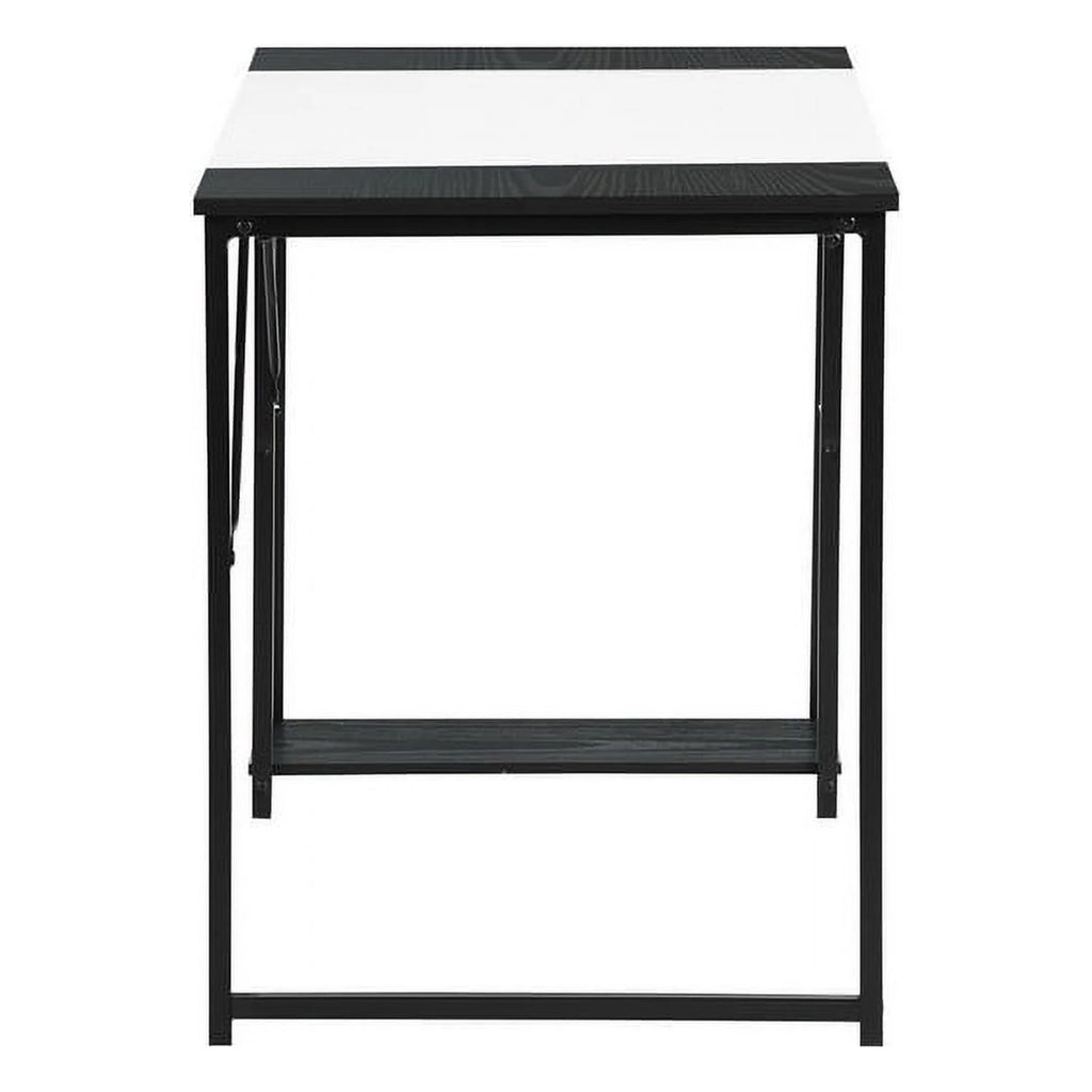 47.2" L Writing Computer Desk with 2 Storage Shelves White & Black I210194