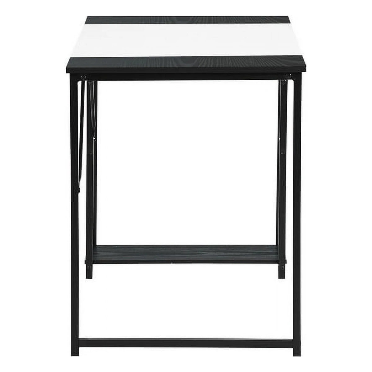 47.2" L Writing Computer Desk with 2 Storage Shelves White & Black I210194