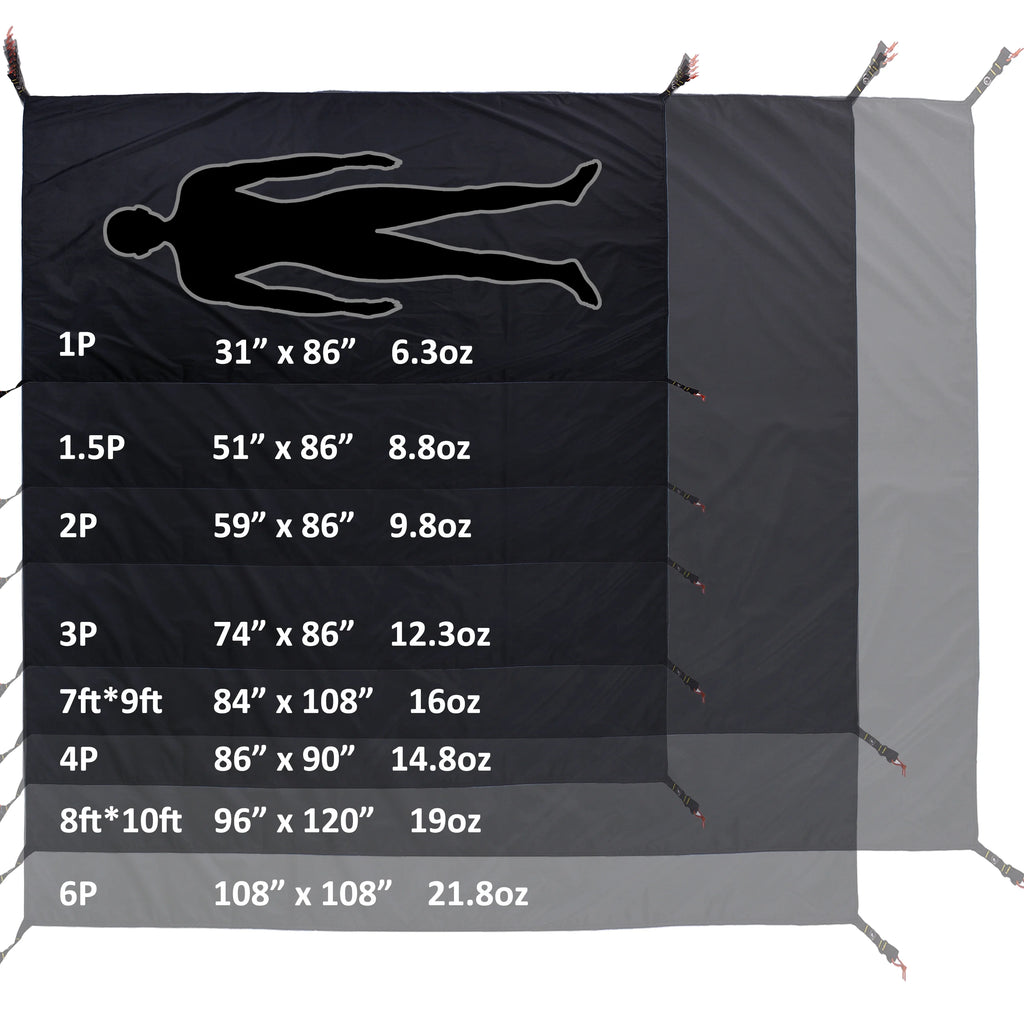 Waterproof Ultralight Camping Tarp Ground Sheet 4 person 86'' x 90'' K2470
