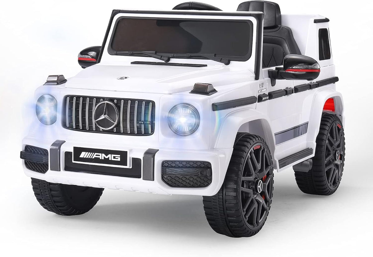 White 12V Ride On Car with Remote Control G394
