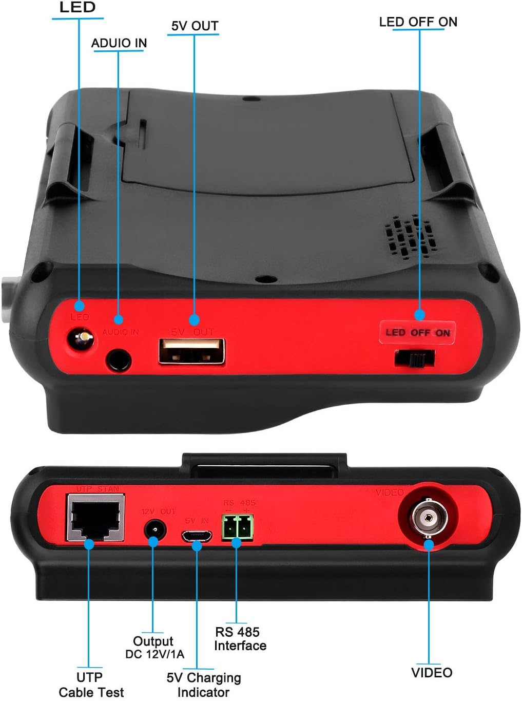 HD 5MP Portable CCTV Tester with 4.3 Inch TFT LCD Monitor G9050