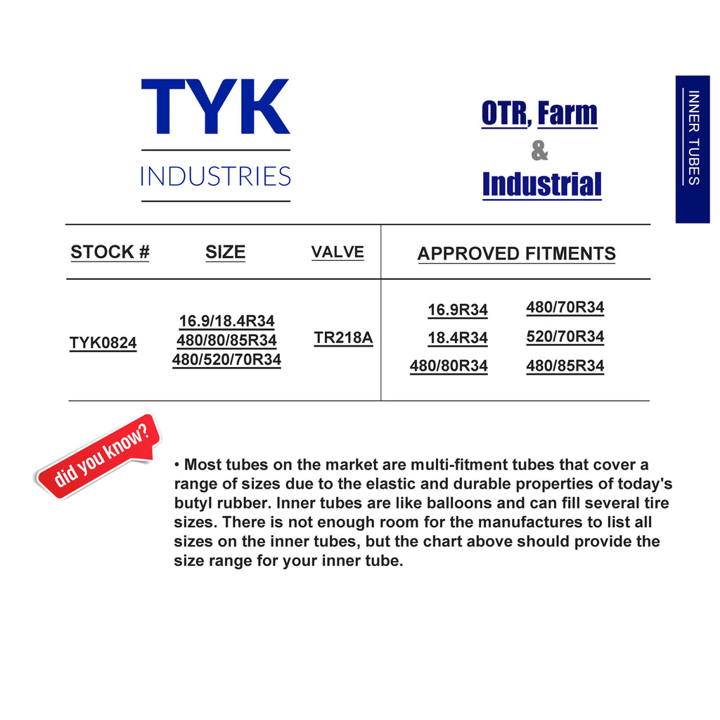 Tractor Tire Inner Tube TR218A Valve D125