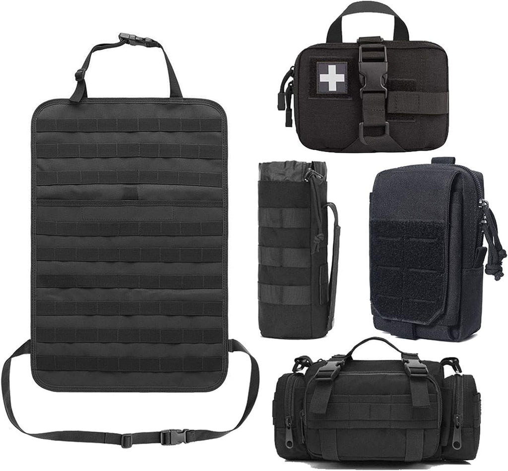 Black Molle Tactical Seat Back Organizer Car Seat Covers X676932
