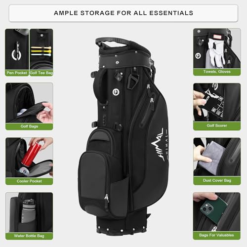 Lightweight Golf Stand Bag with 5 Way Full-Length Dividers and 8 Pockets Y613657
