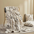 Marble Light Grey 50x60 Faux Fur Throw Blanket Z75636