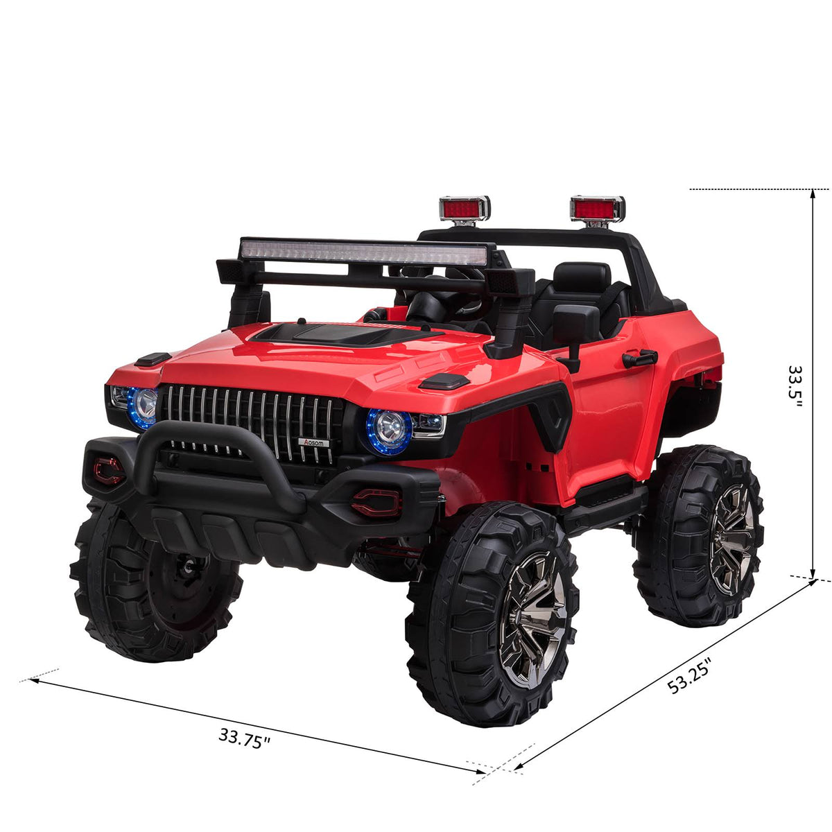 12V Kids Electric 2-Seater Ride on Police Car SUV Truck R570365