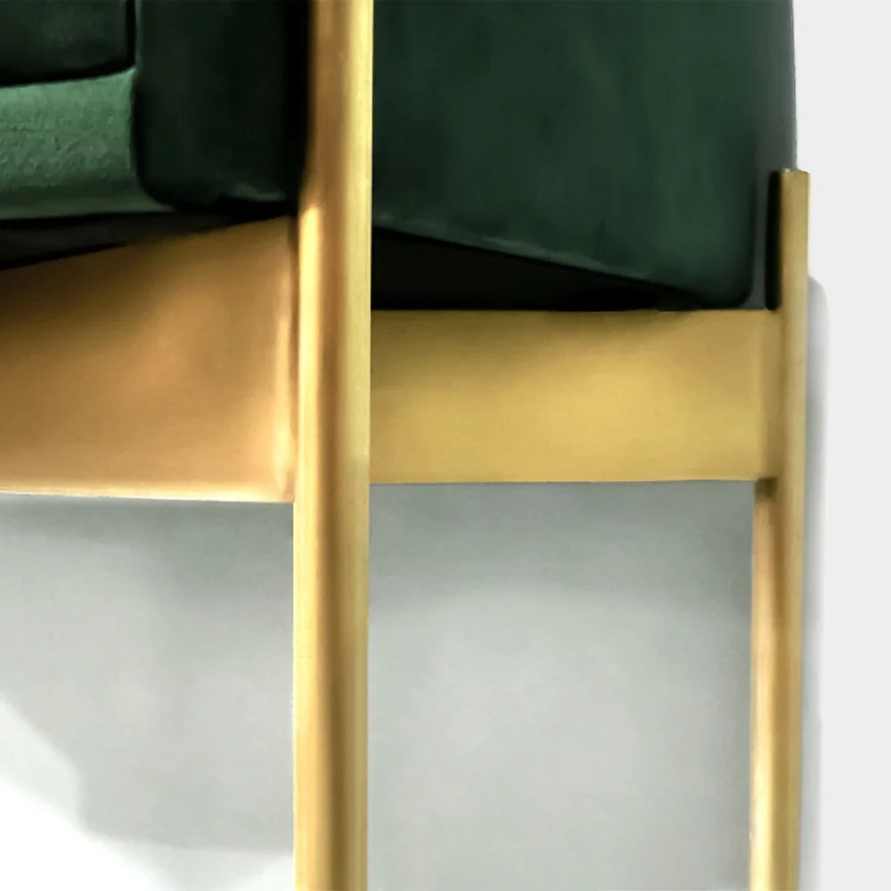 Green Velvet Upholstered Nightstand with Drawer I63262
