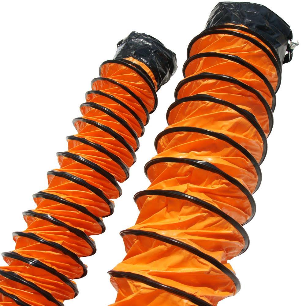 Orange Ventilation Duct Hose, 10x22ID x 25 ft Length Z13291