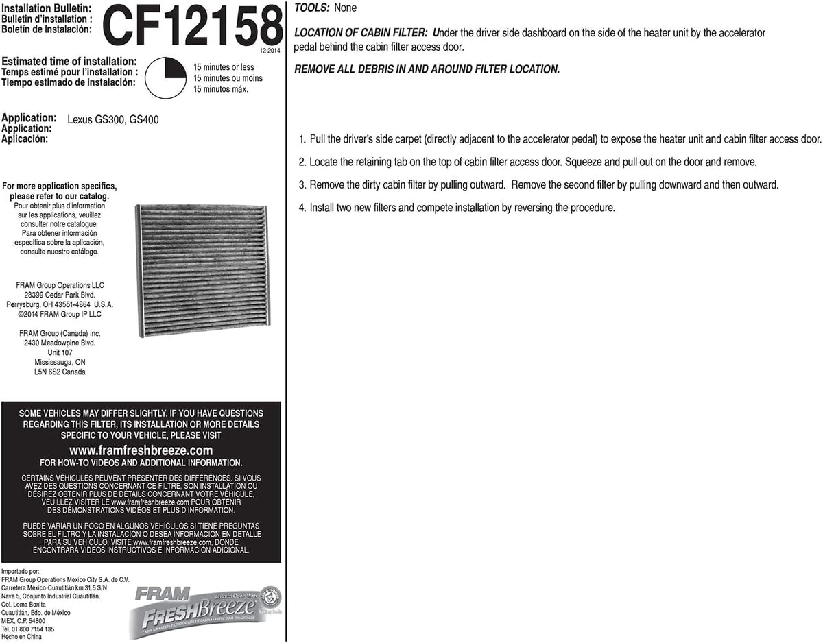 Cabin Air Filter with Arm and Hammer Baking Soda O375056