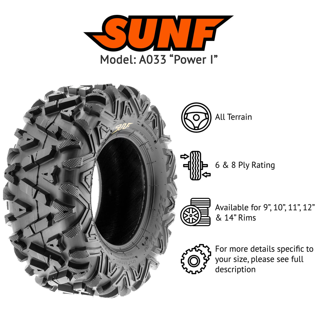 All Terrain ATV UTV Tires 25x10-12 6 PR Pair of 2 X738
