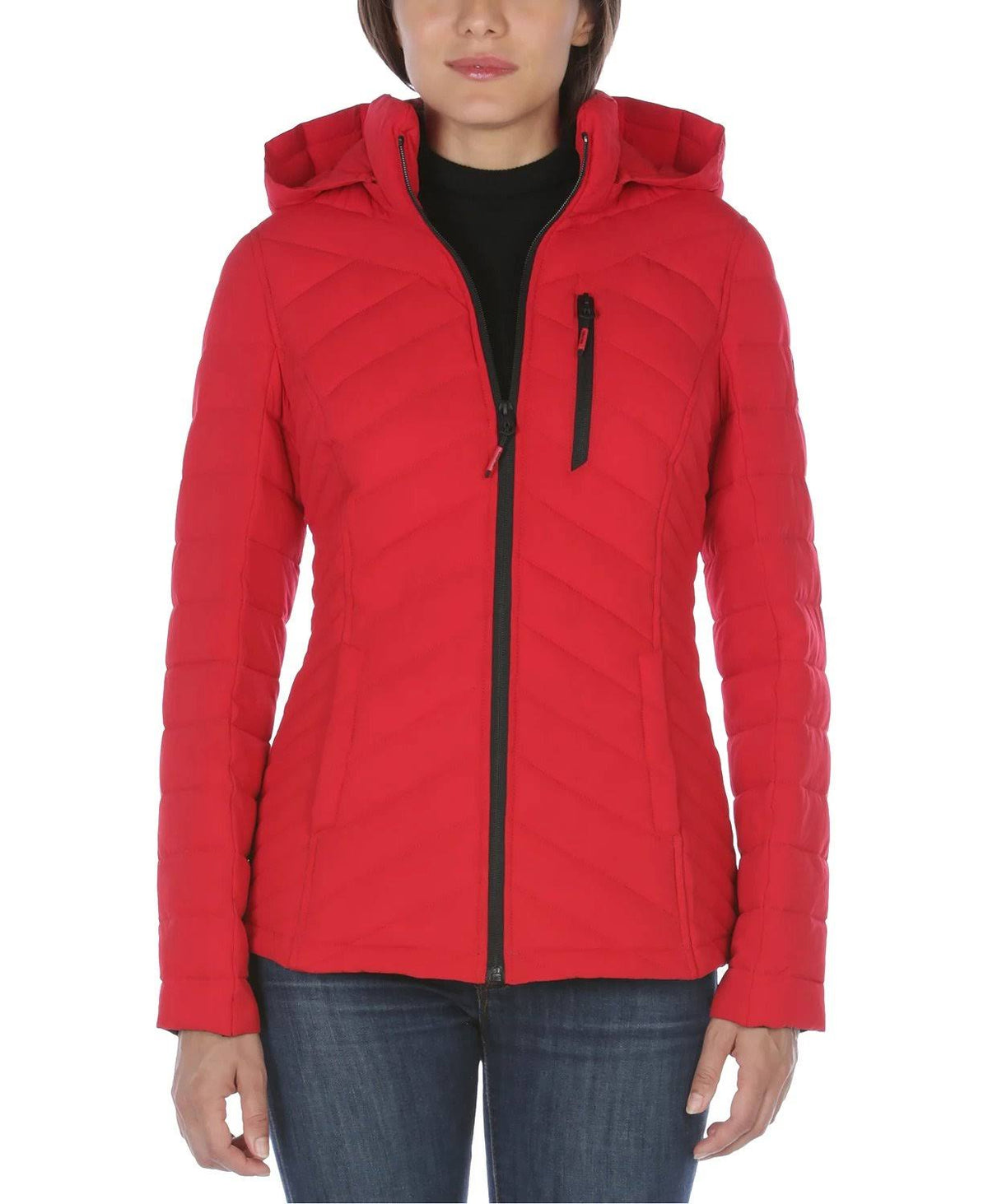 Hooded Stretch Packable Puffer Coat B499855