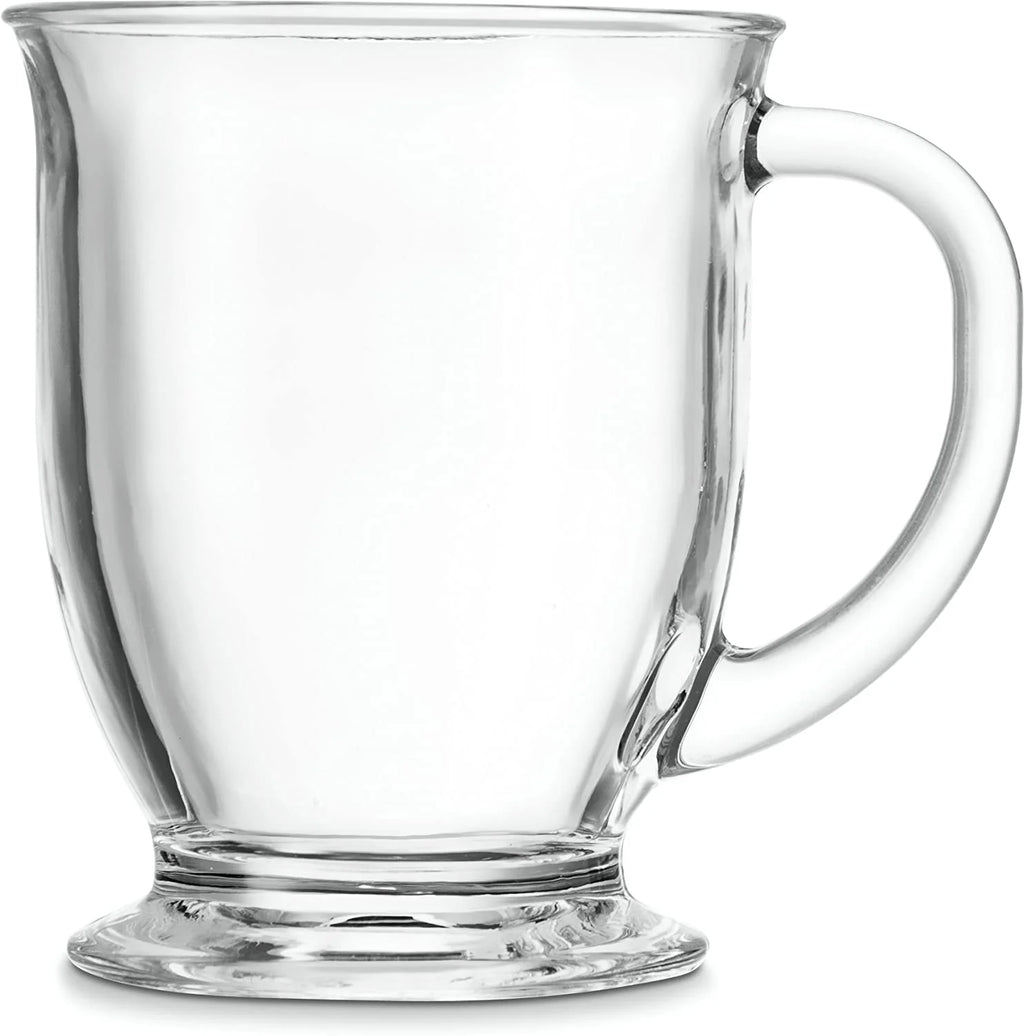 Clear Glass Coffee Mugs Set of 6 15-Oz Borosilicate Glass N3447