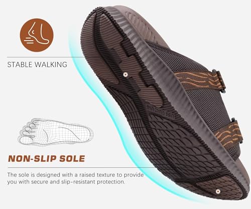 Mens Orthotic Sandals Athletic Recovery Sport Slides Adjustable Strap Open Toe Walking Sandals O68521