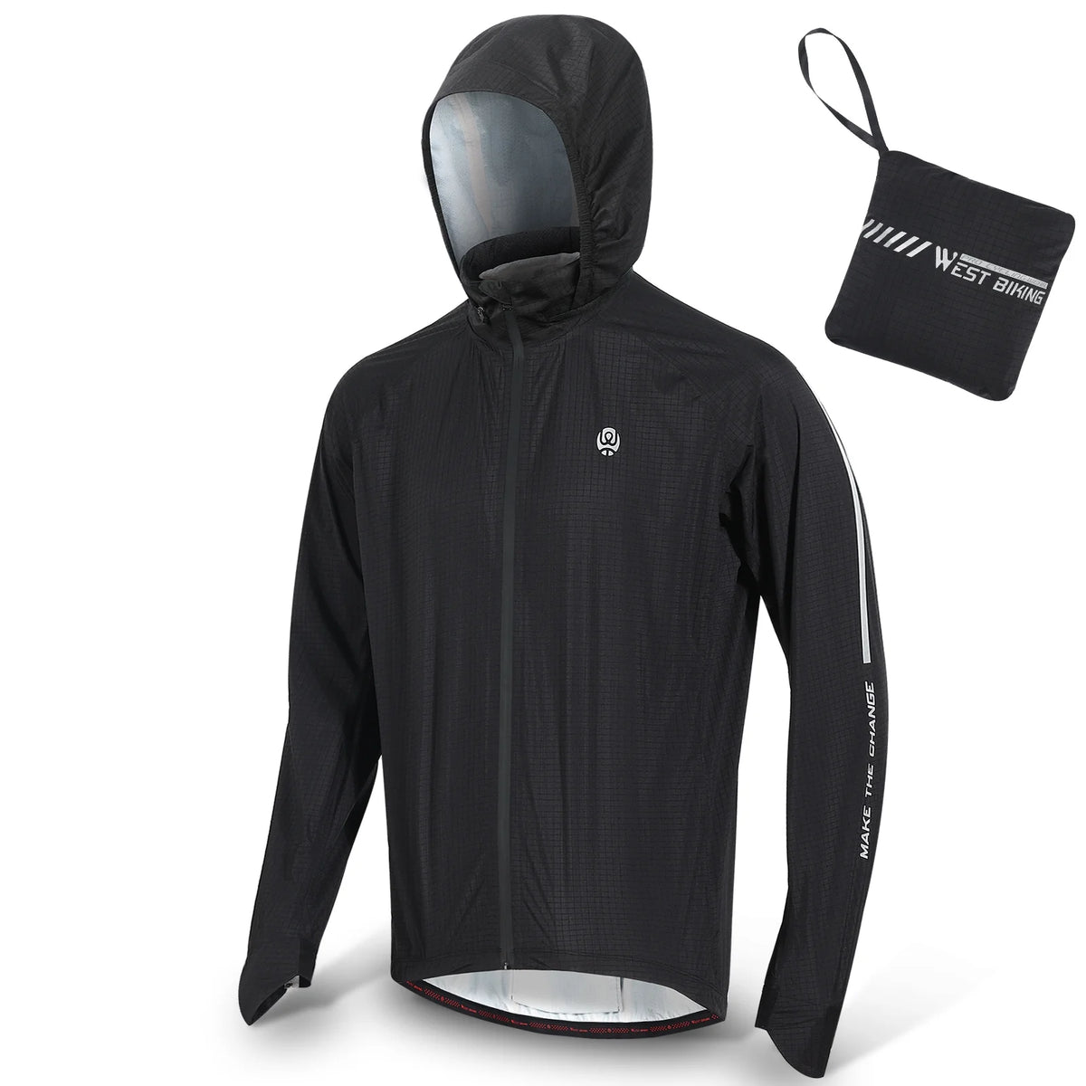 Black Windproof Cycling Jacket S10587