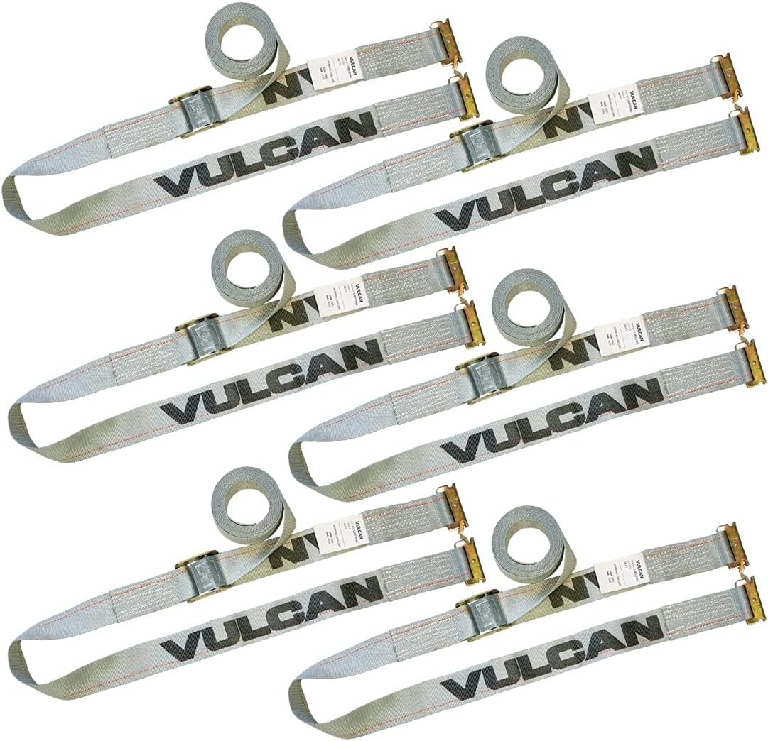 Logistic Strap for E Track, Cam Buckle - 16 Foot, 6 Pack - Gray P505