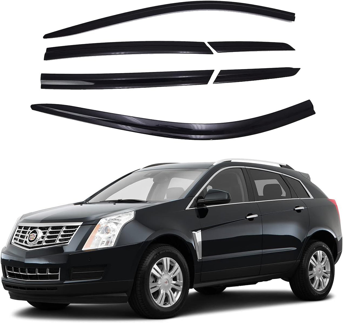 Dark Smoke Side Window Vent Visor 6 Piece Set Y464443