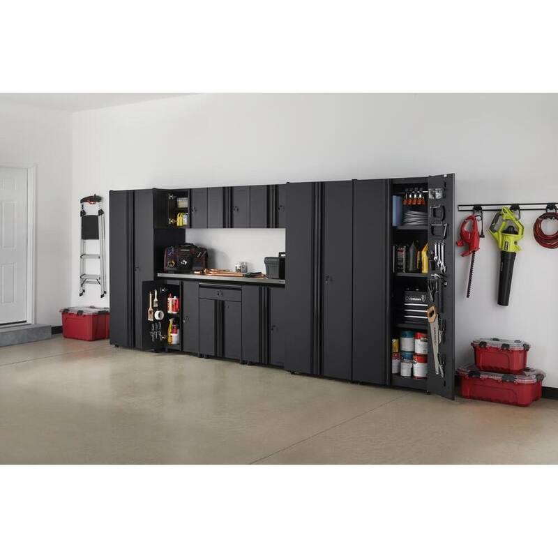 10-Piece Welded Steel Garage Storage System in Black U7105