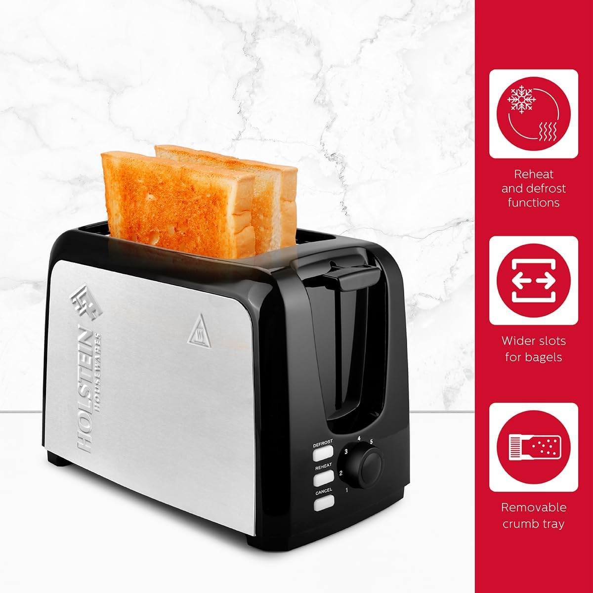 Black 2-Slice Toaster with 7 Browning Control Settings G5196
