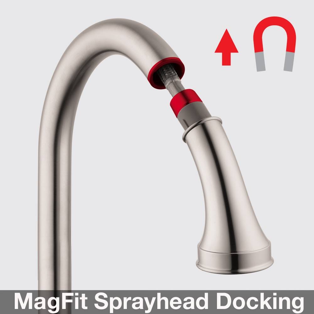 Steel Optik 2-Spray HighArc Pull-Down Kitchen Faucet Z905